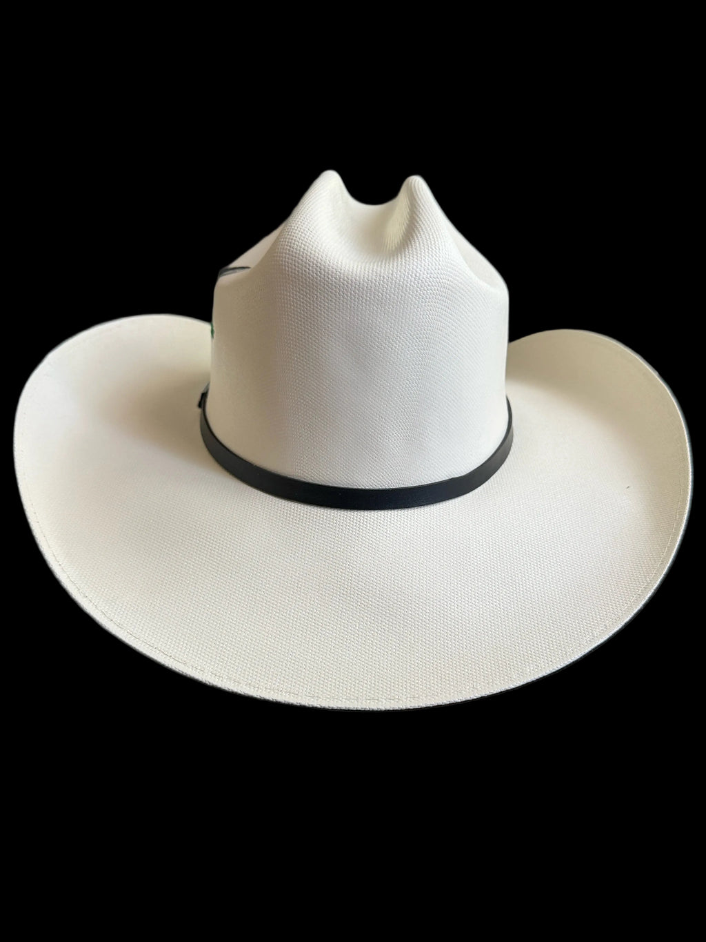 White Western Cowboy Hat – Classic Rodeo Style Hat with a Colorful Feather 7 3/8| Sombrero Vaquero