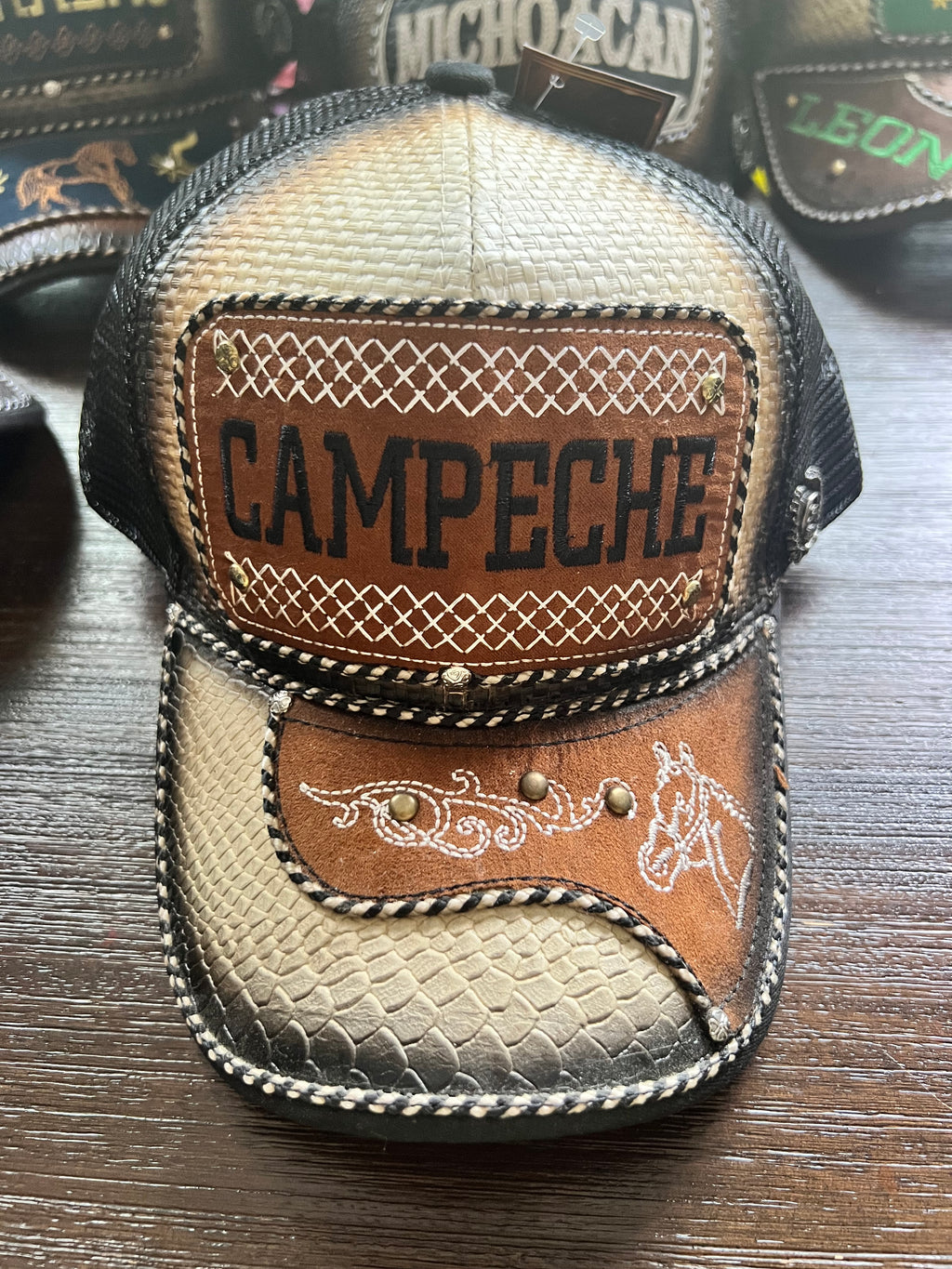 Campeche Trucker Hat – Western Charro Style Mesh Cap with Embroidered Patch