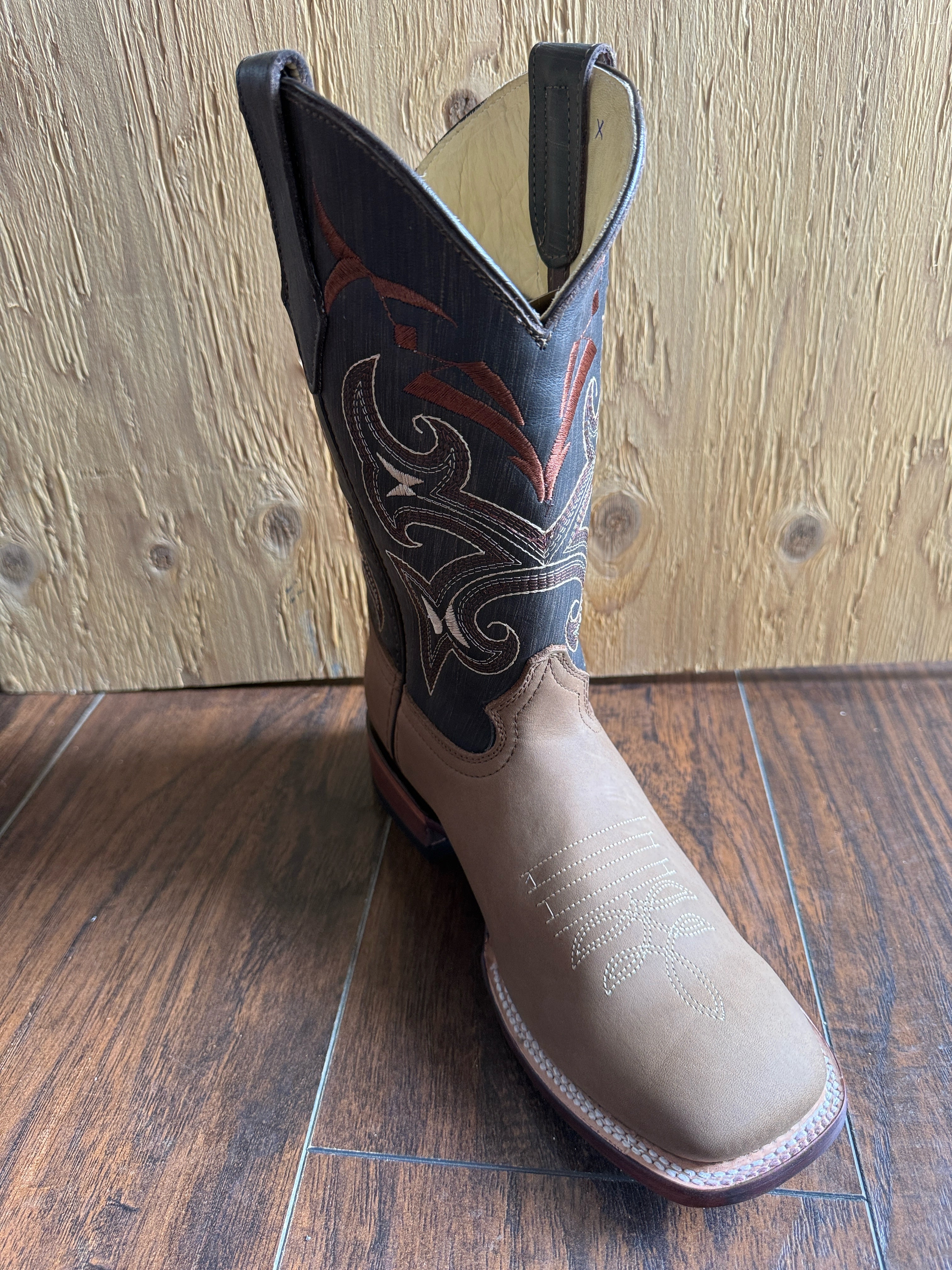Men’s Ocher Cowboy Boots – Authentic Leather Western Boots Made in Mexico | Bulldog Last | Crazy Bovine Skin