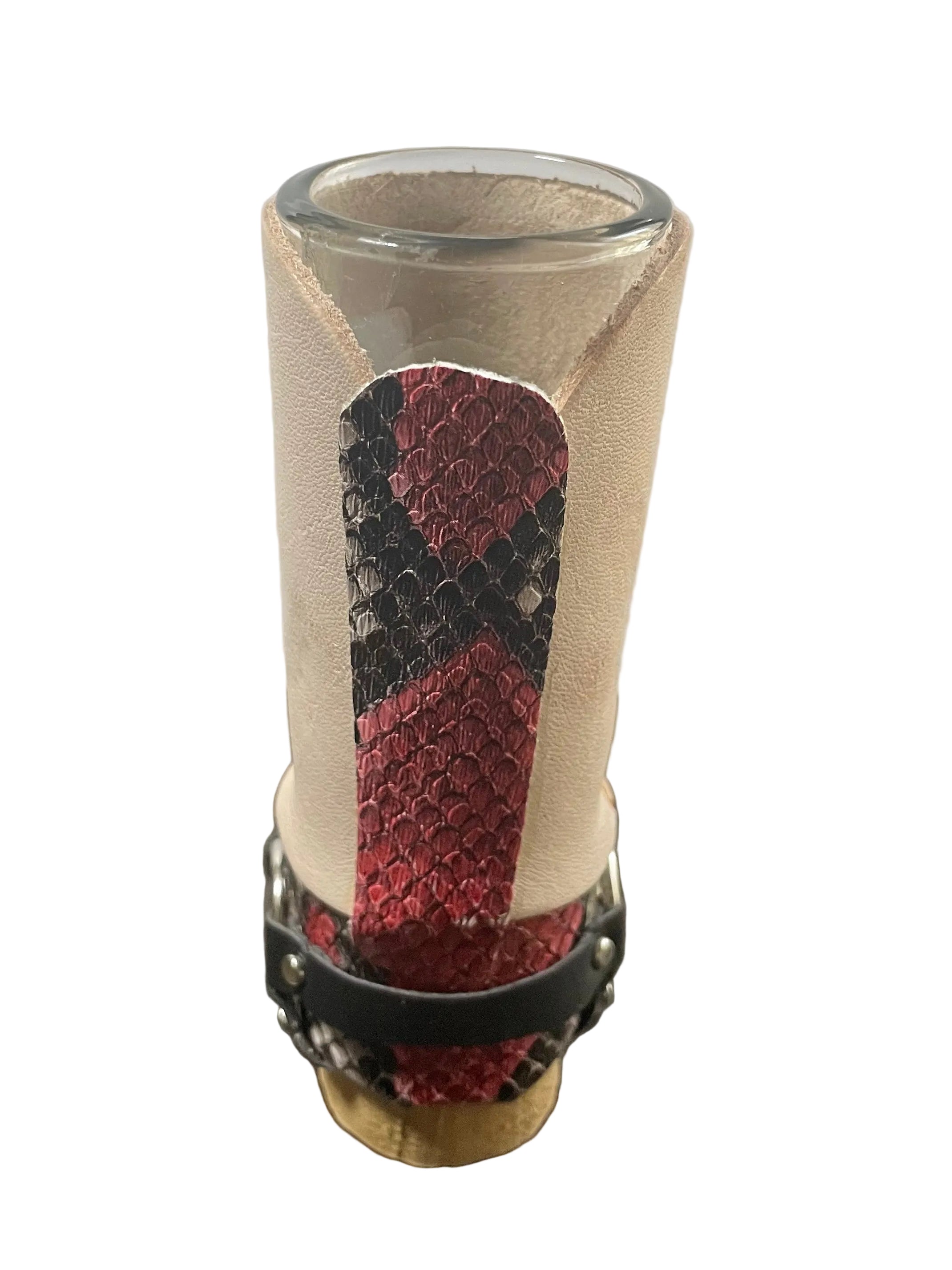 Leather Boot Shot Glass Western Collectible - Authentic Mexican Leather Boot Shot Glass