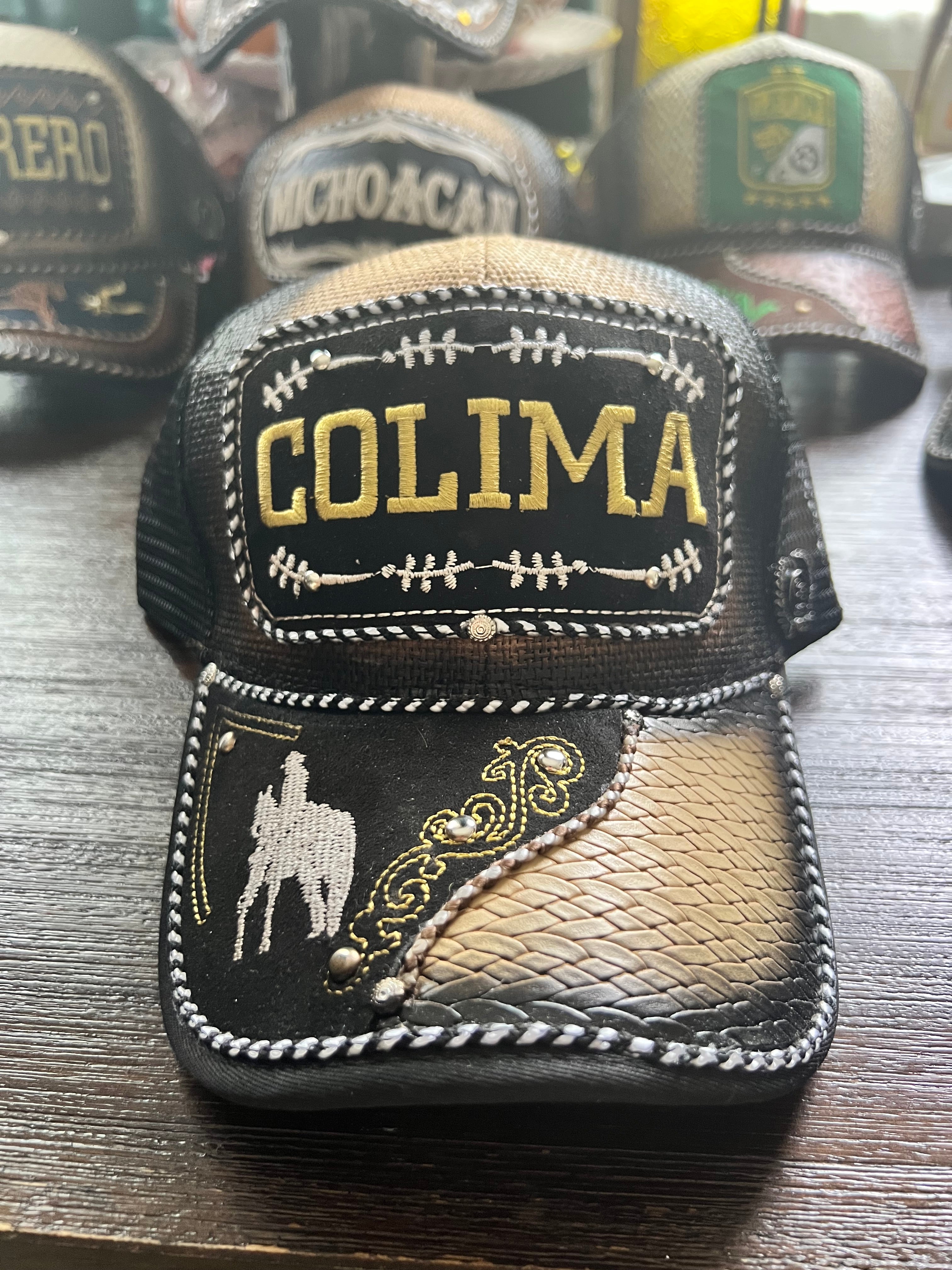 Colima Trucker Hat – Western Charro Style Mesh Cap with Embroidered Patch