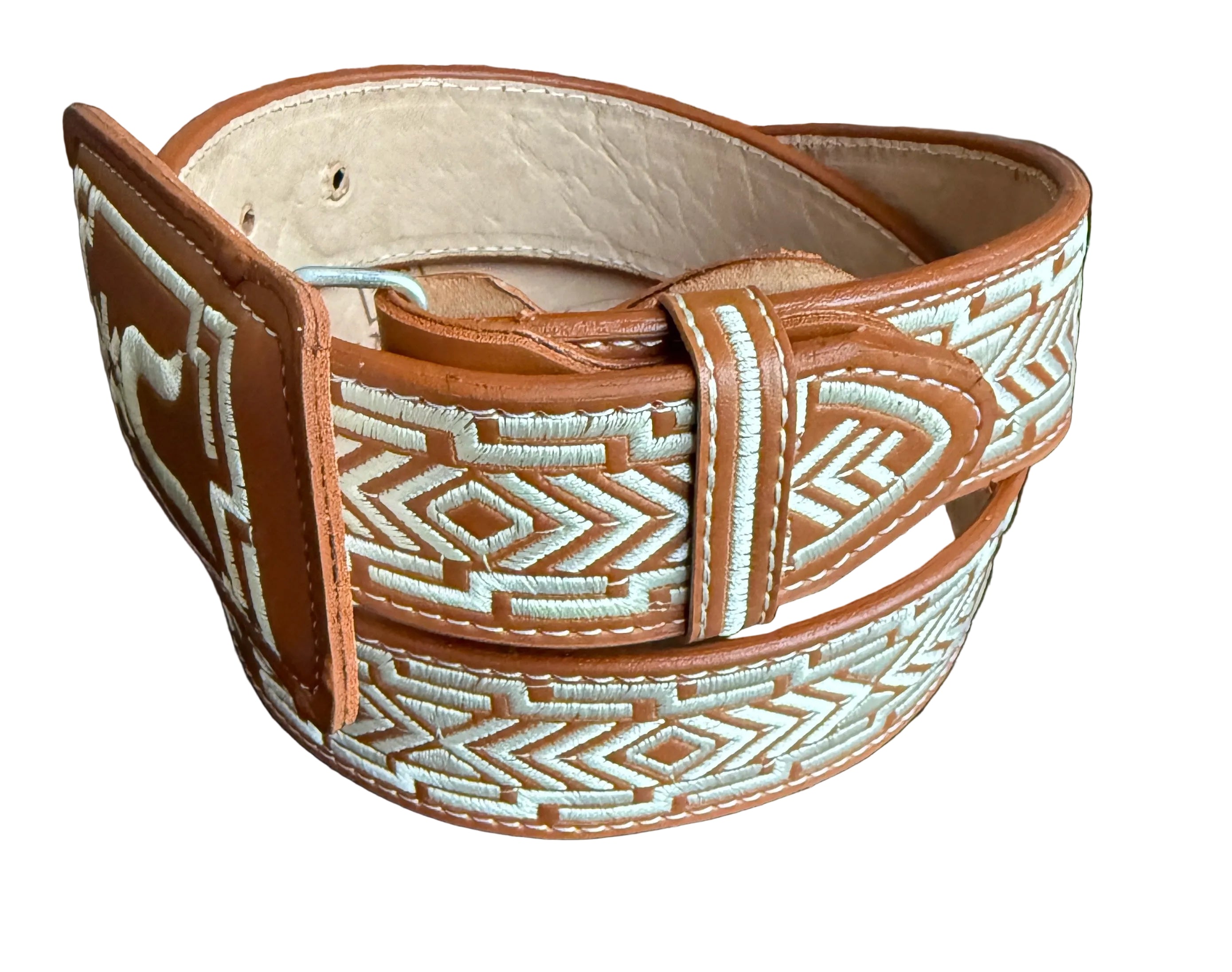 Horseshoe Leather Men's Cowboy Belt – Embroidered Western Style