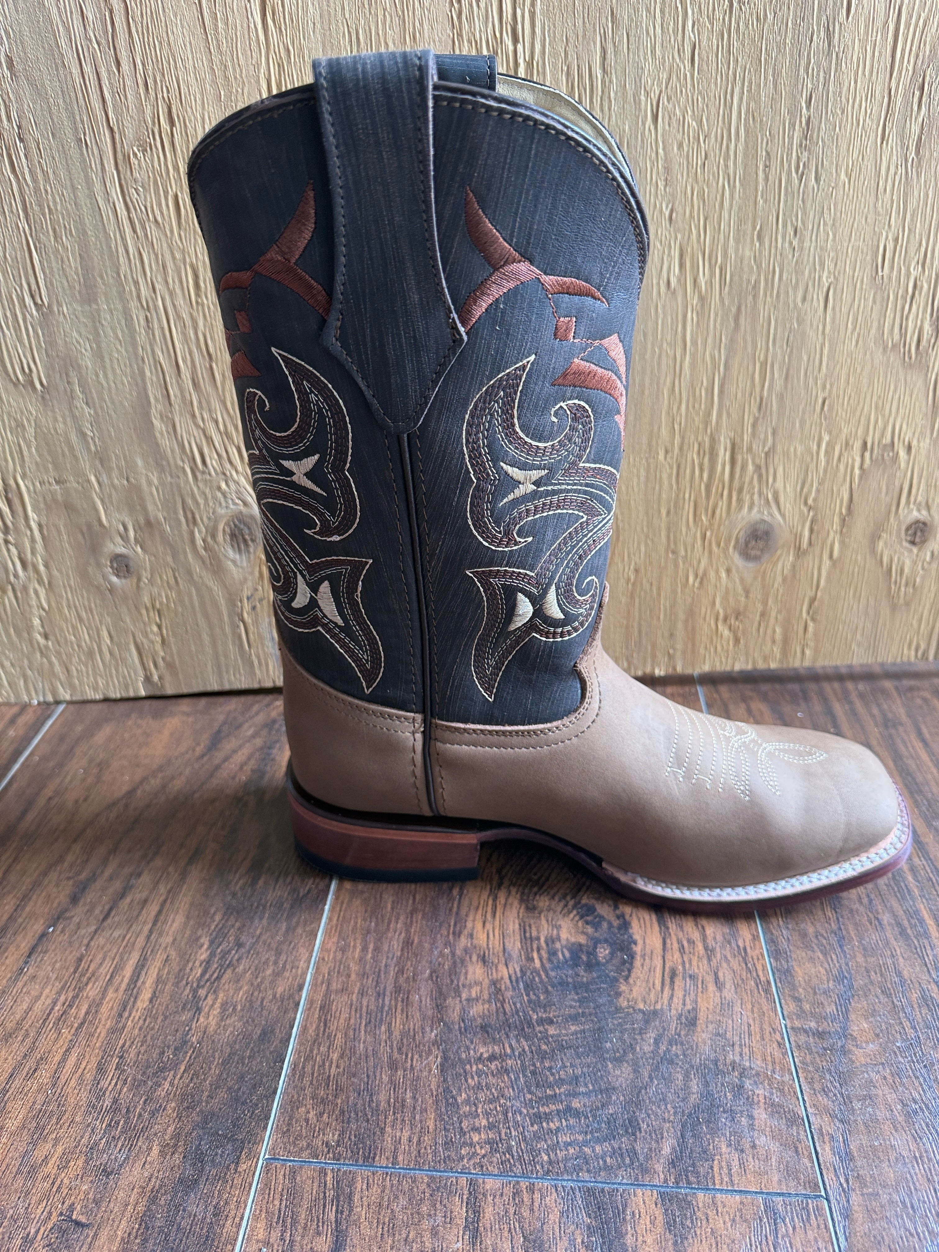 Men’s Ocher Cowboy Boots – Authentic Leather Western Boots Made in Mexico | Bulldog Last | Crazy Bovine Skin