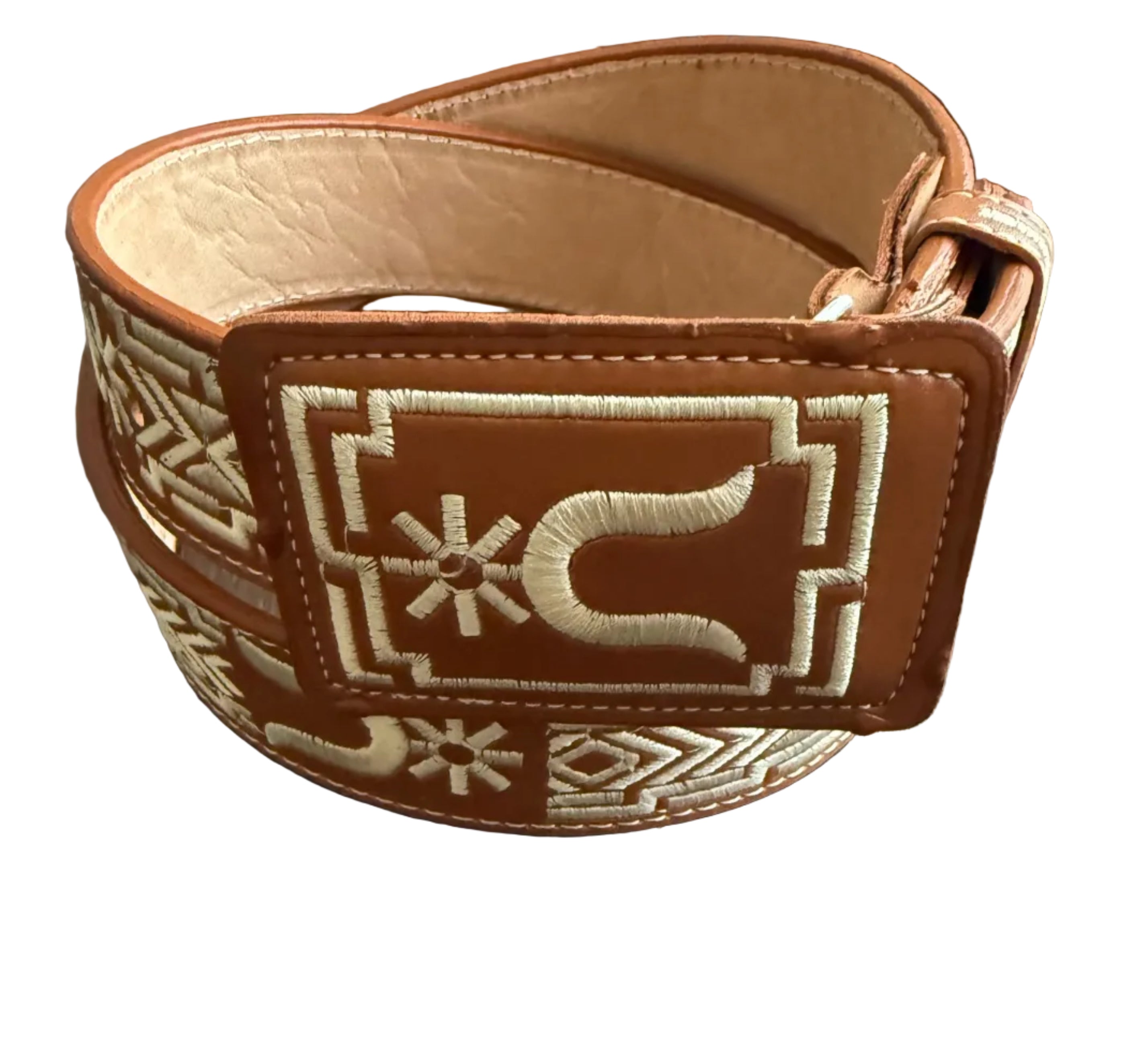 Horseshoe Leather Men's Cowboy Belt – Embroidered Western Style