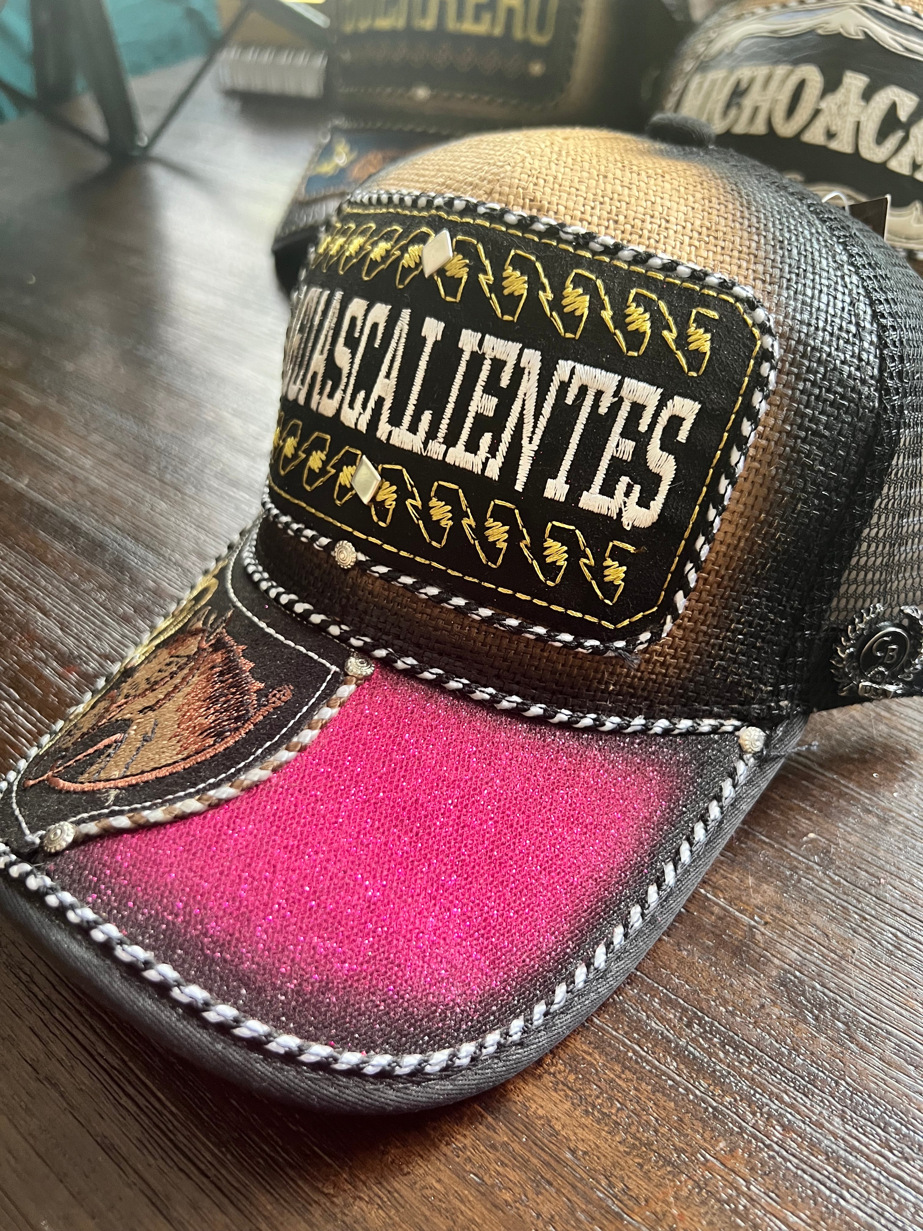 Aguascalientes Trucker Hat – Western Horse Patch Mesh Cap, Mexican Charro Style Snapback