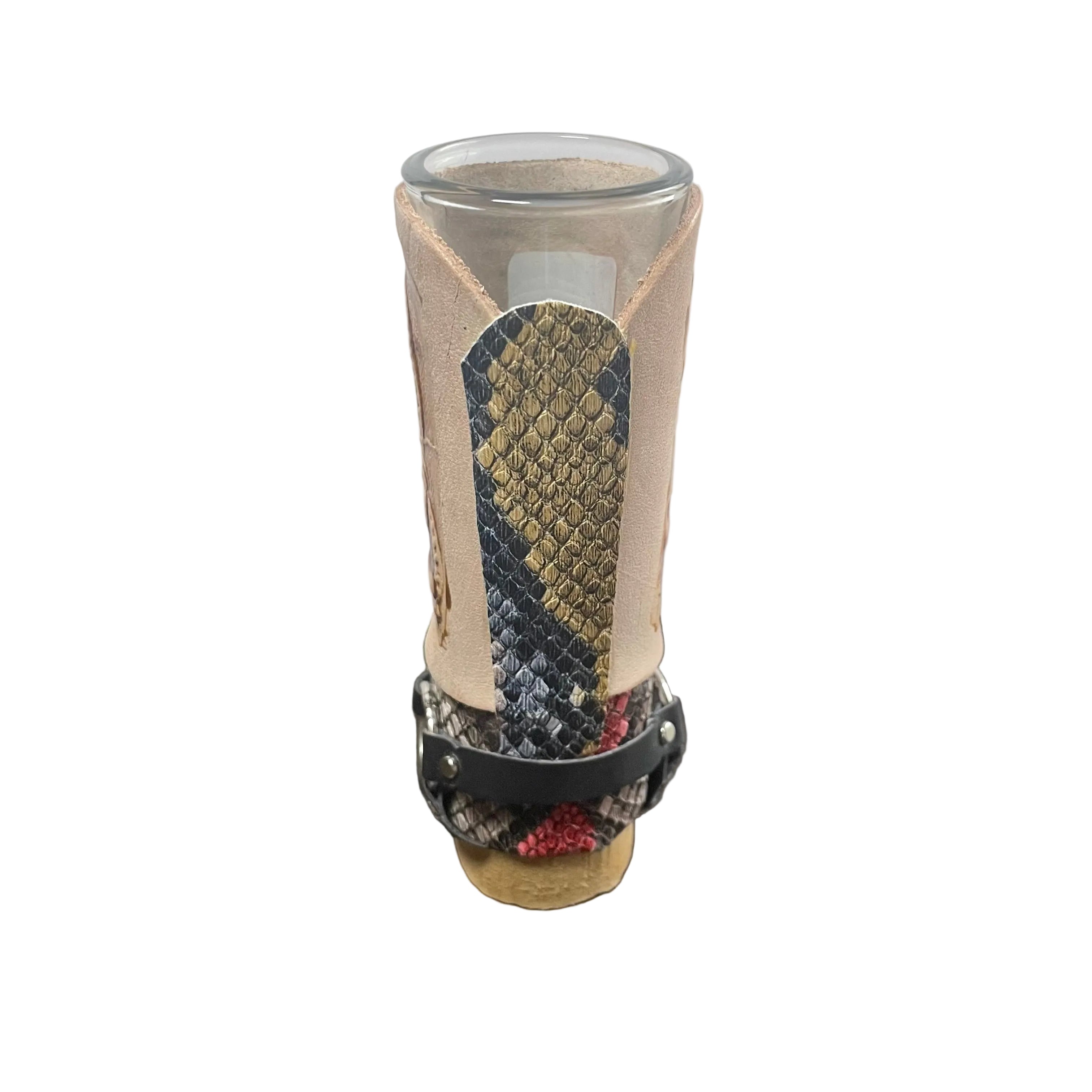 Leather Boot Shot Glass Western Collectible - Authentic Mexican Leather Boot Shot Glass