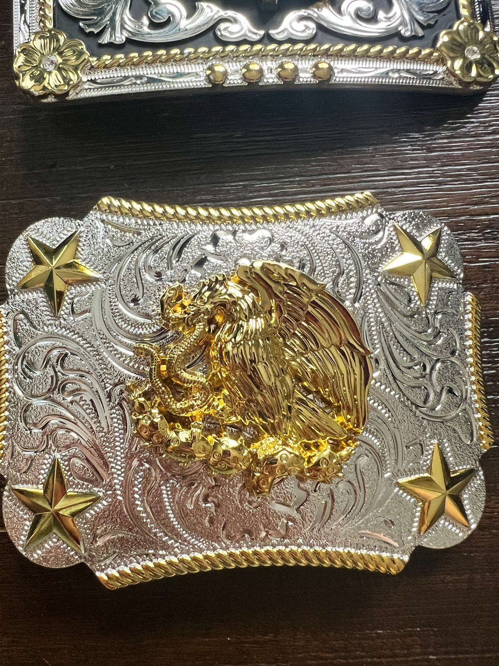 Escudo Nacional de México Gold & Silver Belt Buckle
