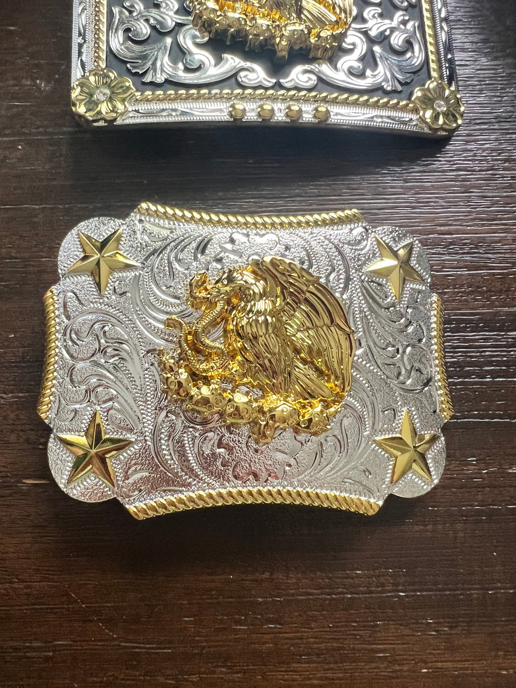 Escudo Nacional de México Gold & Silver Belt Buckle