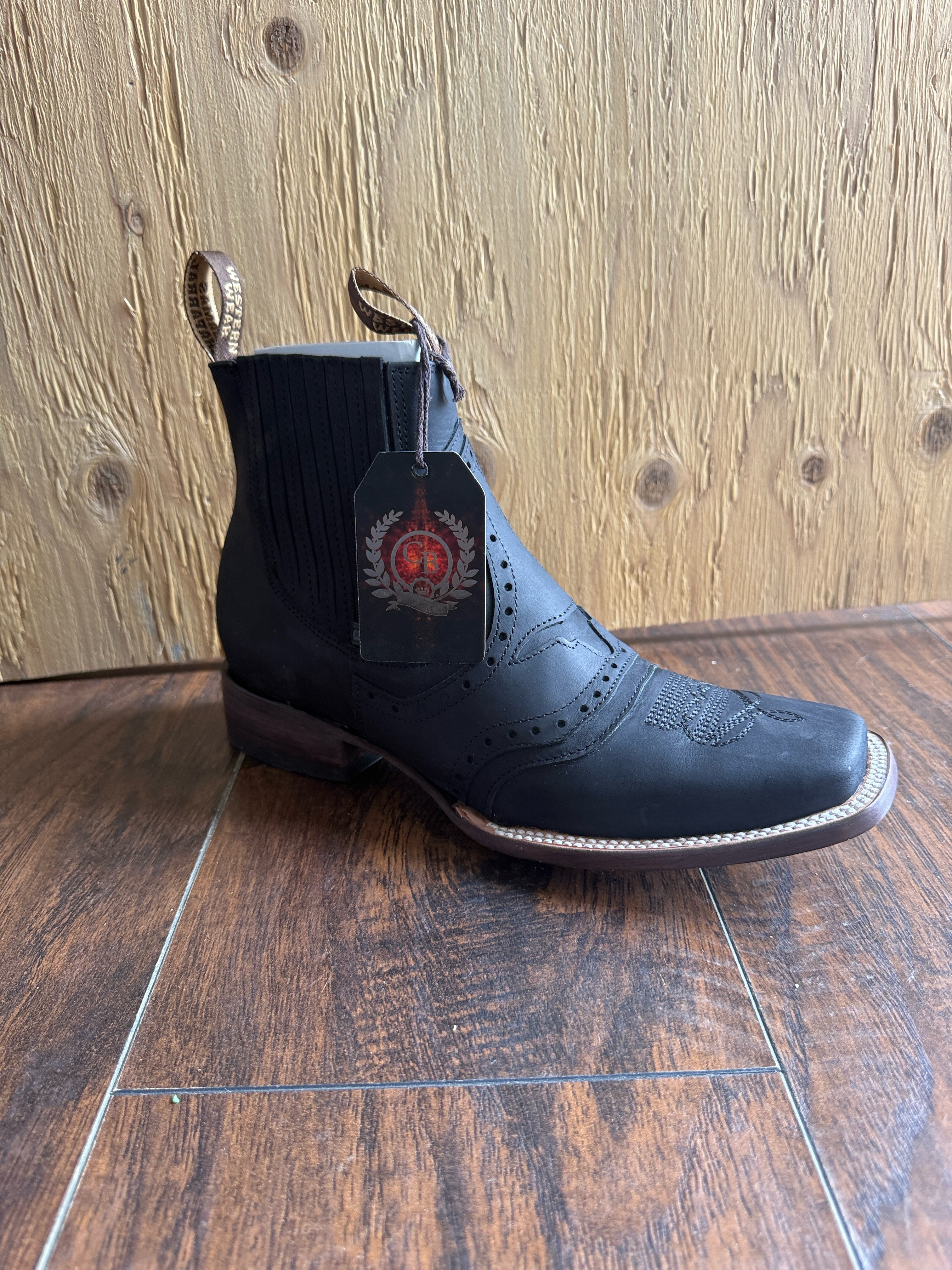 Men’s Torino Rodeo Ankle Boots – Black Genuine Leather Western Boots | Rodeo Last | Made in Mexico