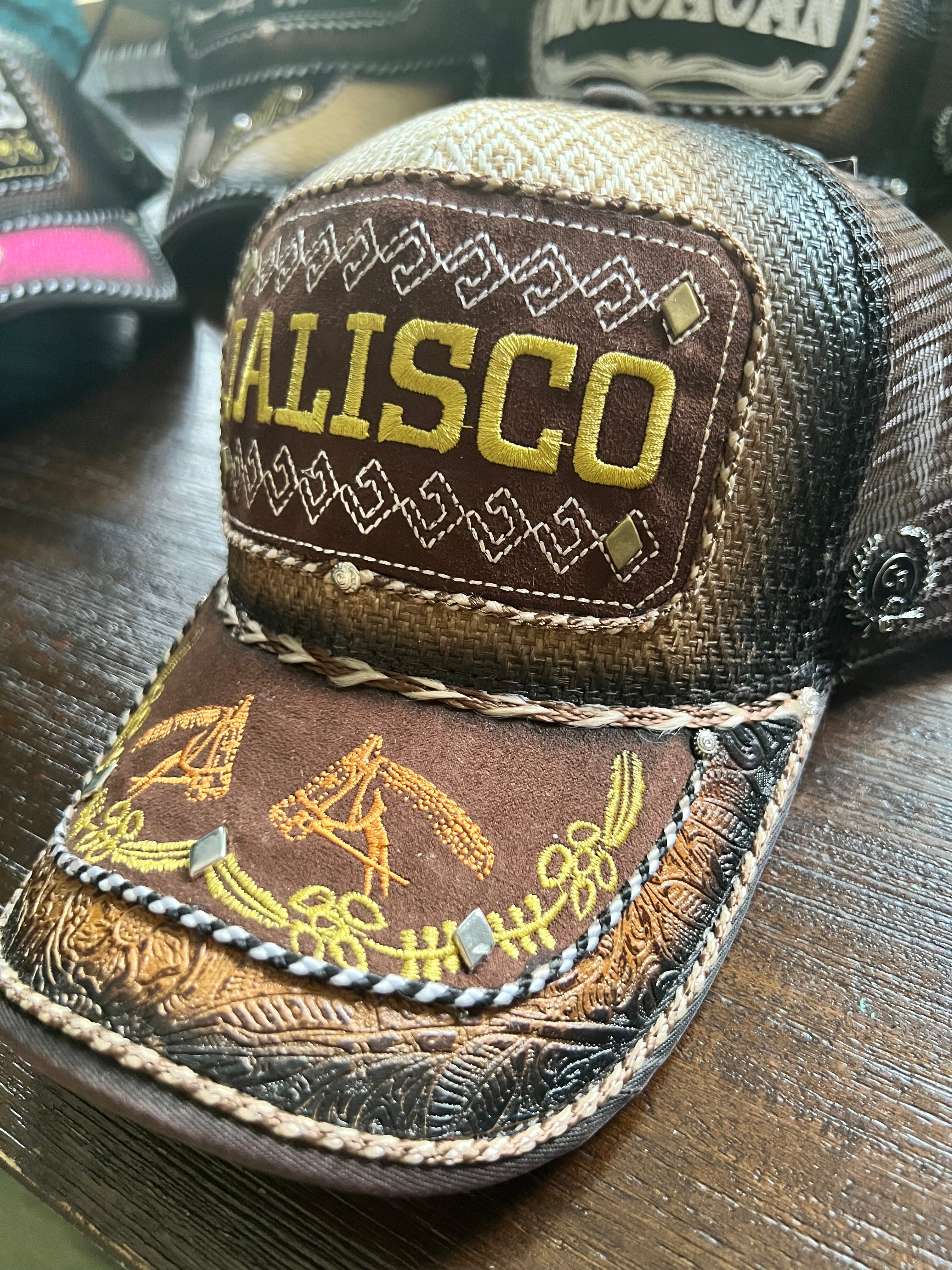 Jalisco Leather Trucker Hat with Snap Back