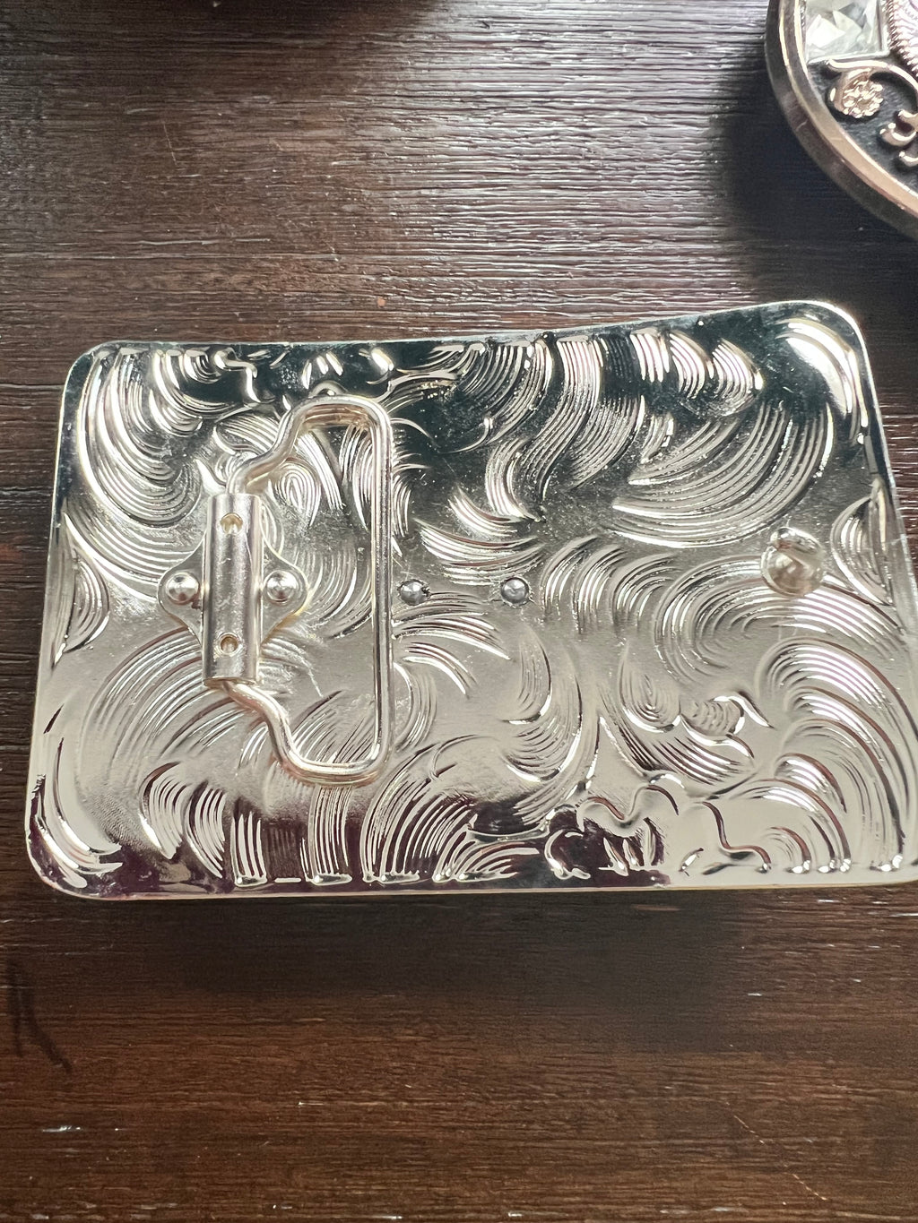 Gold Bull Rider Silver & Black Belt Buckle