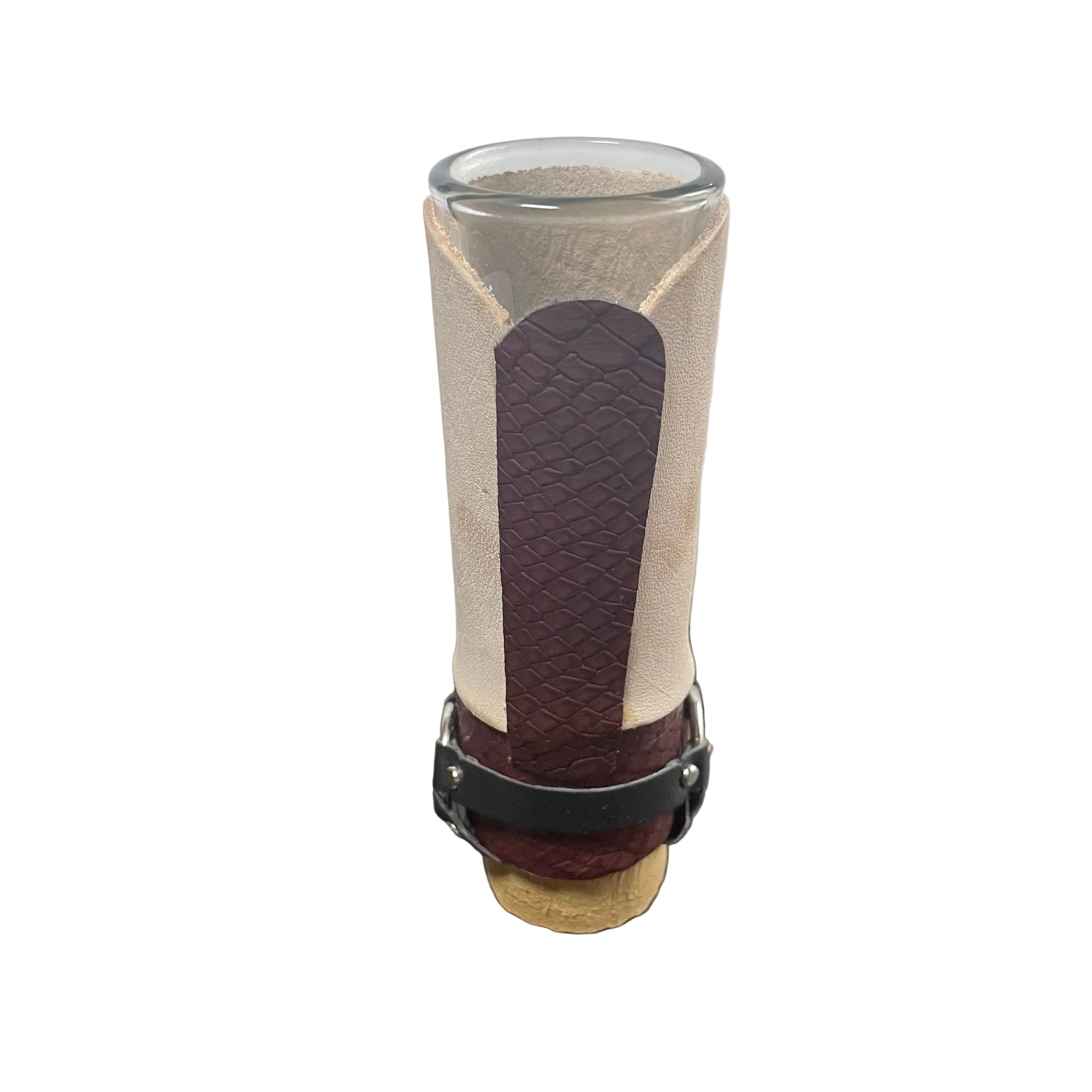 Leather Boot Shot Glass Western Collectible - Authentic Mexican Leather Boot Shot Glass