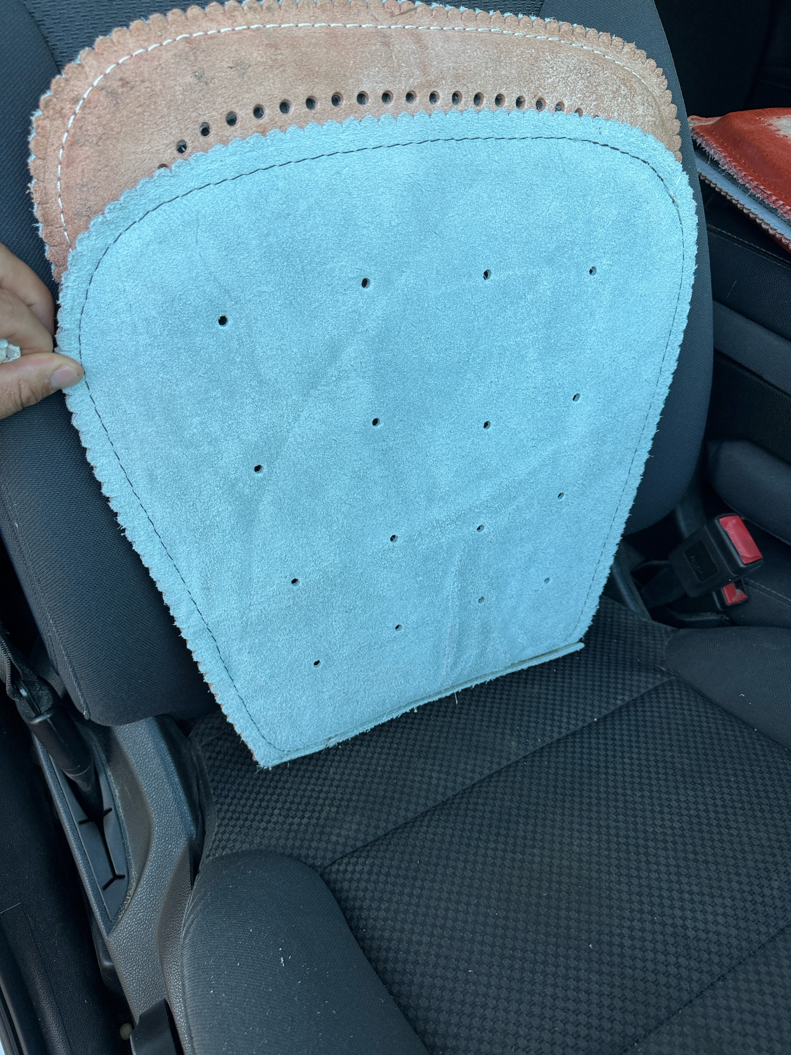 Car Seat Cover Genuine Leather– Handcrafted Deer Design Seat Protector for Cars, Trucks & SUVs