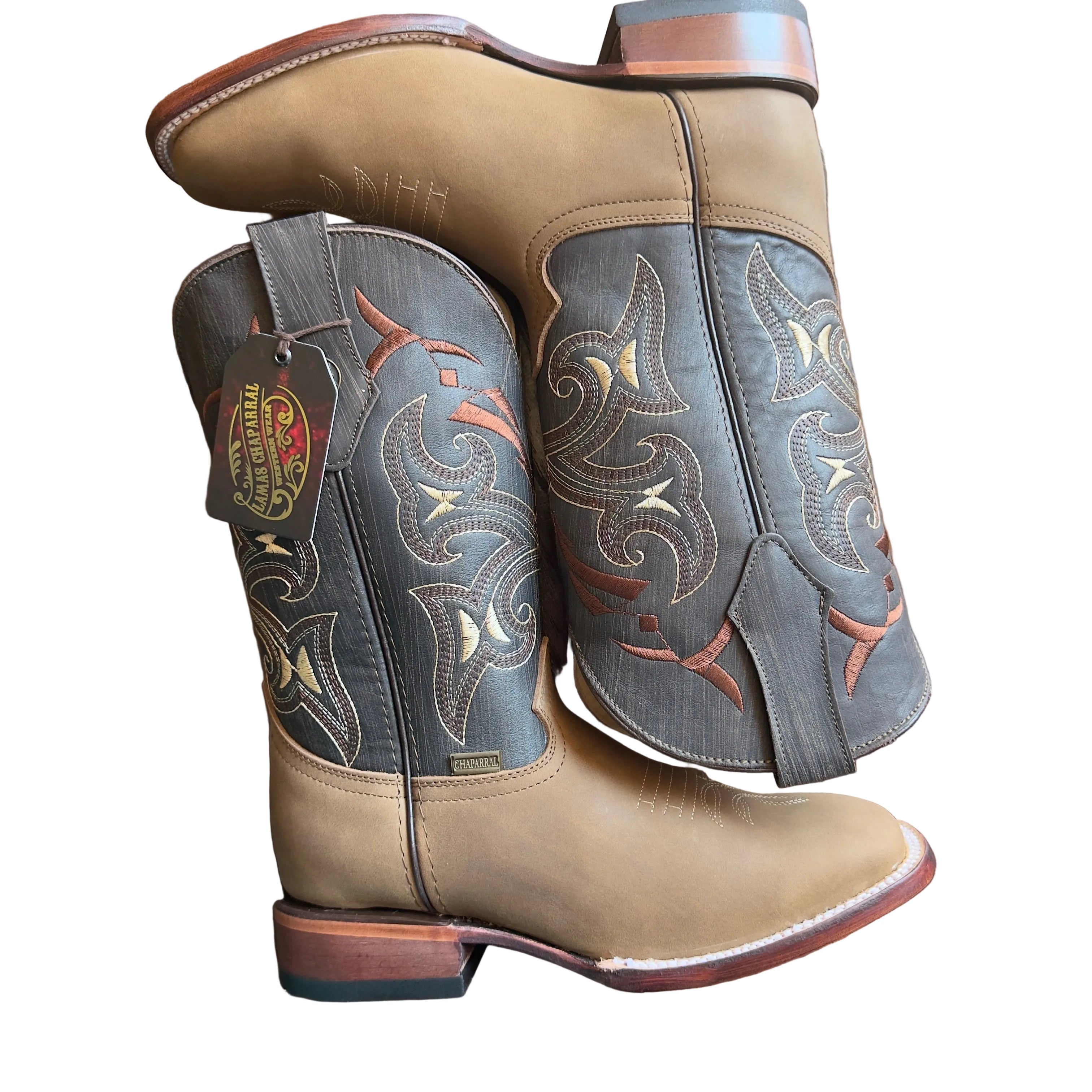 Men’s Ocher Cowboy Boots – Authentic Leather Western Boots Made in Mexico | Bulldog Last | Crazy Bovine Skin
