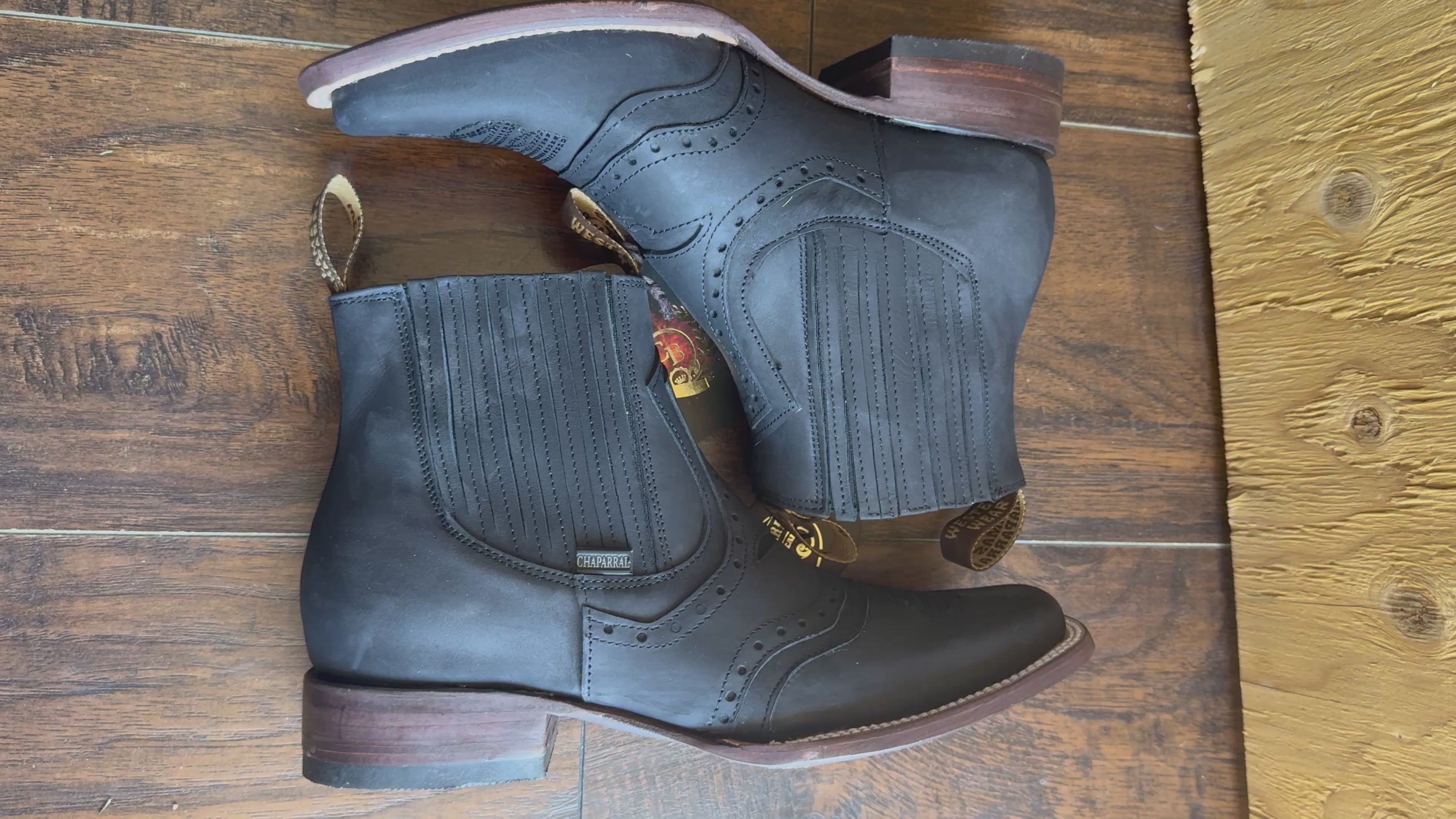 Men’s Torino Rodeo Ankle Boots – Black Genuine Leather Western Boots | Rodeo Last | Made in Mexico